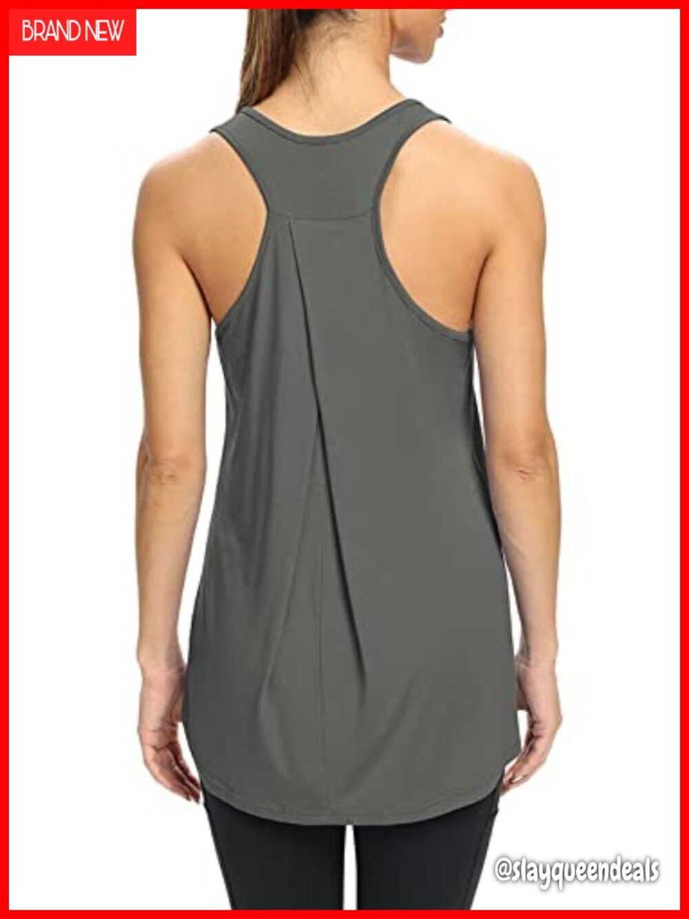 Racerback Workout Tank Top Long Loose Fit Yoga Athletic Shirt